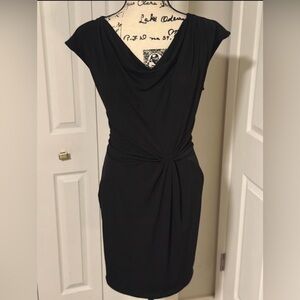 Michael Kors Black Draped Midi Dress